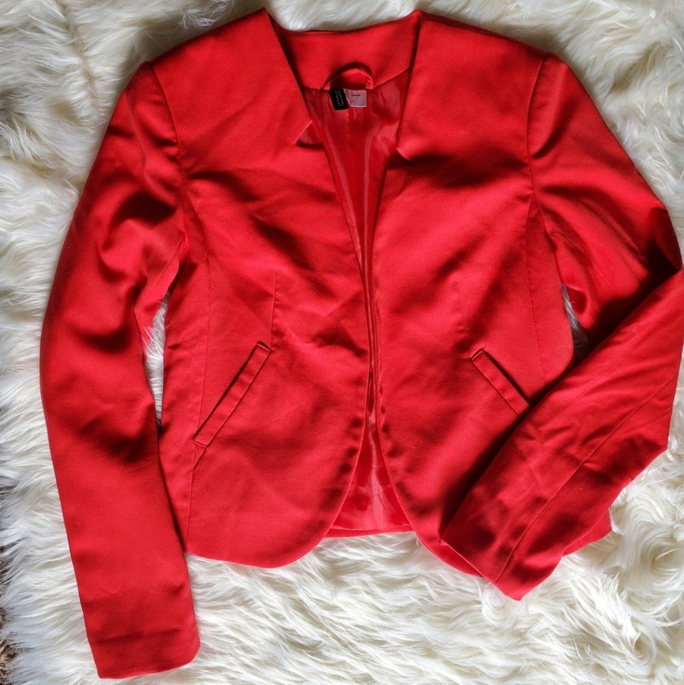 H&M Divided Red Blazer